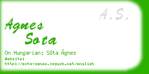 agnes sota business card